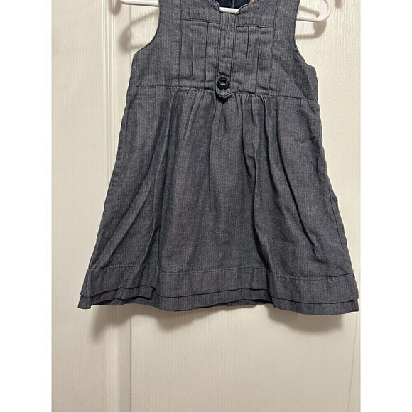 Matilda Jane Chambray Dress Girls You & Me Blue Lined Jumper Toddler Size 2 - Picture 5 of 14